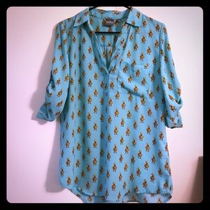 Duck print NY&Co one pocket popover shirt Small