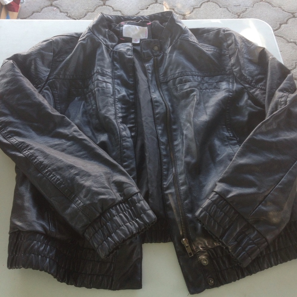 Black leather jacket