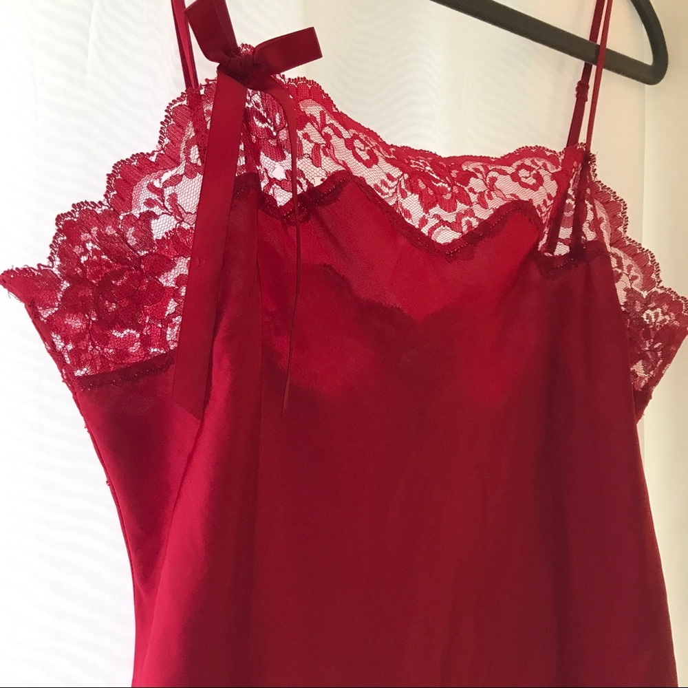 Victoria's Secret Red Satin Slip