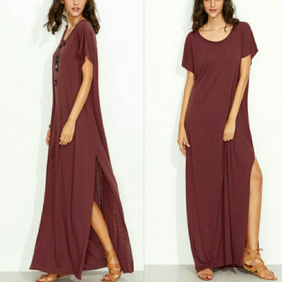 🌿🌱 BURGUNDY MAXI DRESS 🌱 - Picture 2 of 5