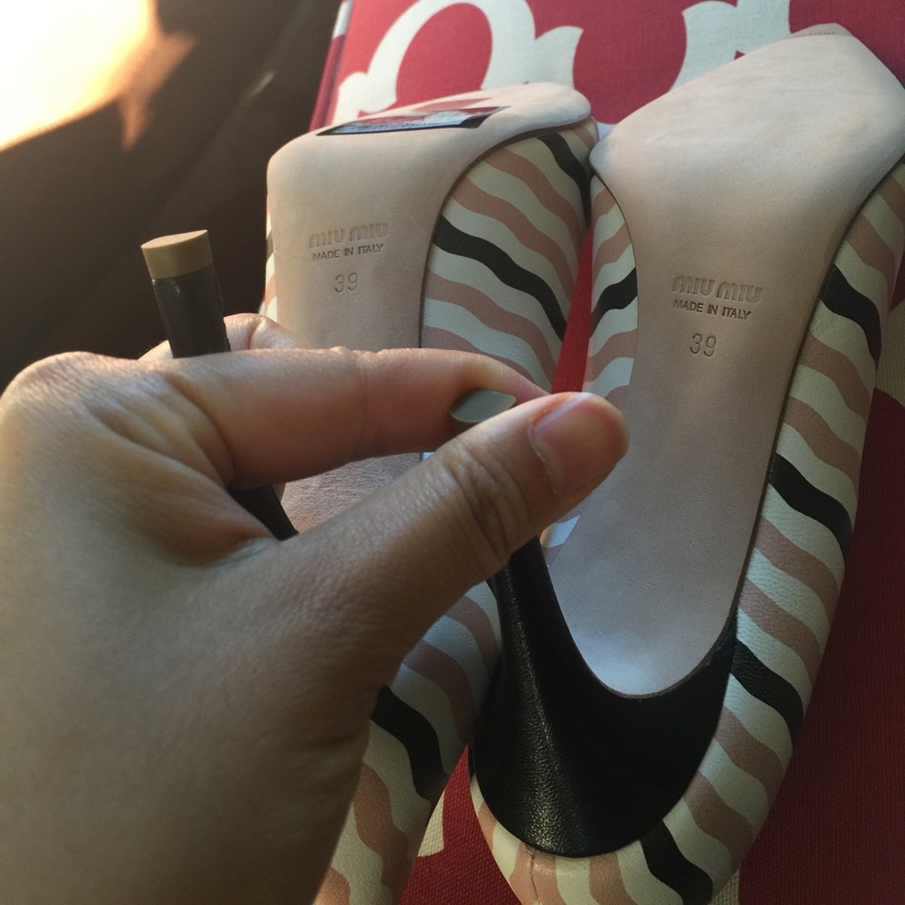 🚫sold🚫NWT Miu Miu Calzador Donna heels stripe - Picture 2 of 6