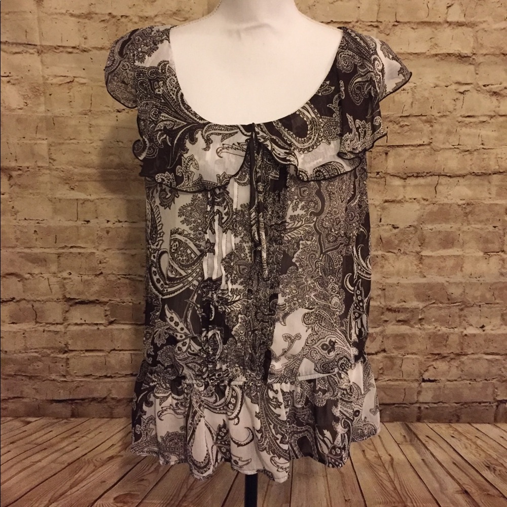 AGB top size L Brown and White Top