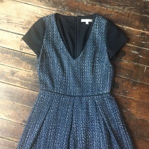 Banana Republic Wool Dress with Navy Cap Sleeve