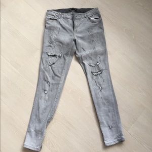 Grey ripped jeans