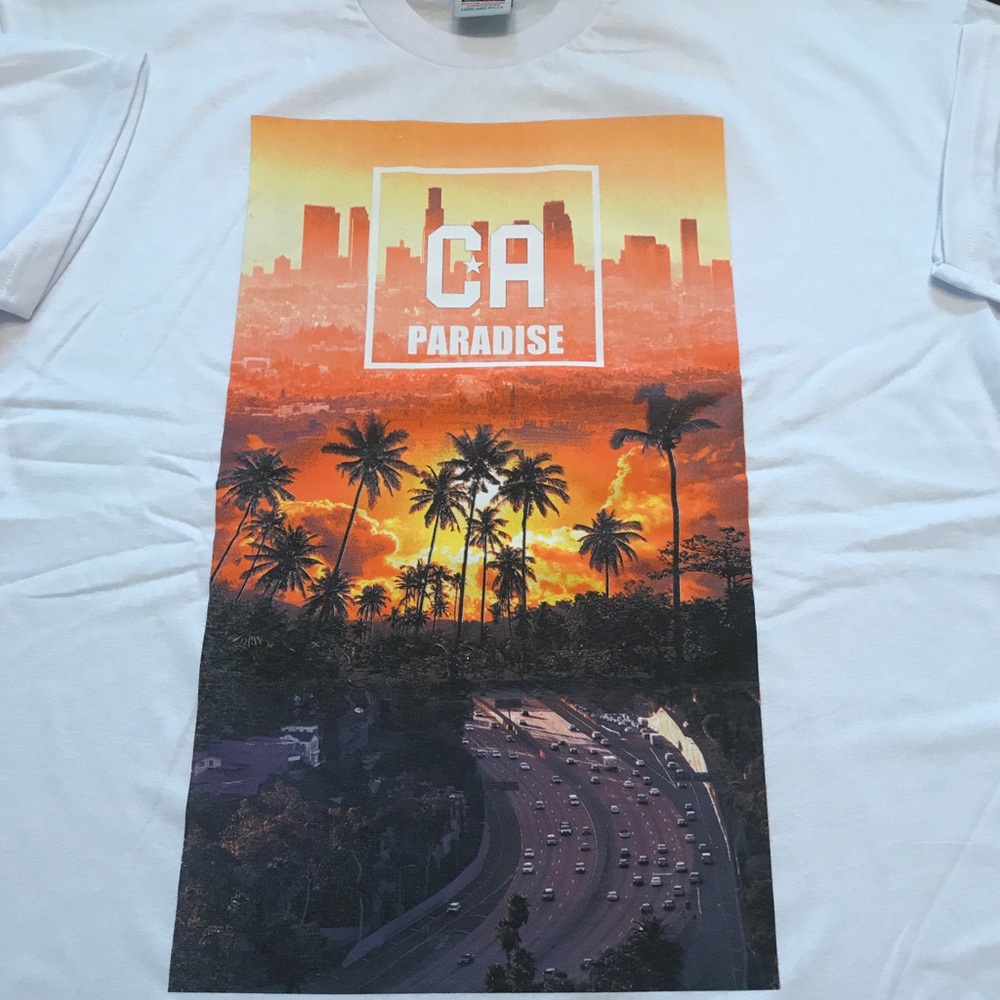 White Tee- California Paradise (NEW LISTING)