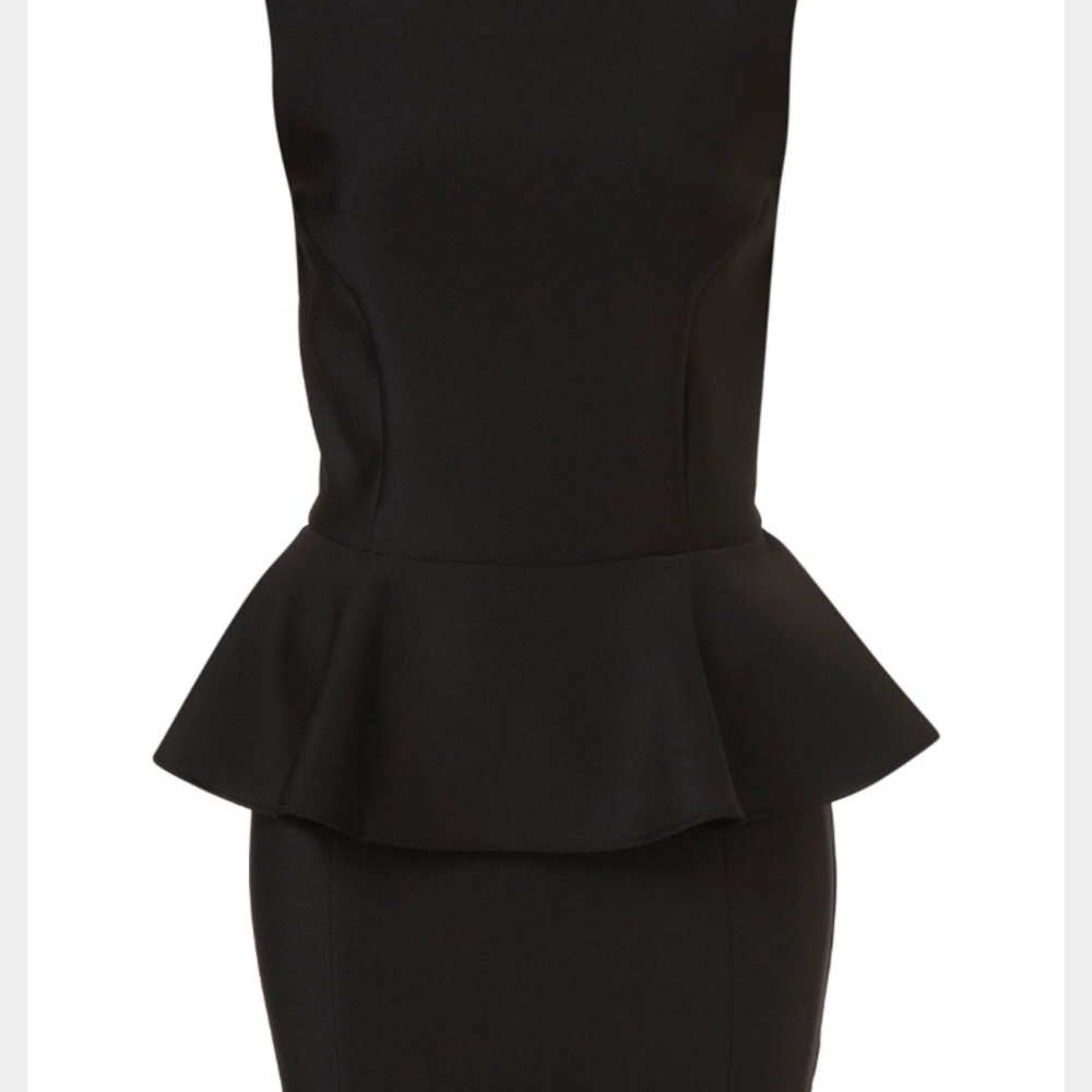 Top Shop, Black scuba dramatic peplum pencil dress