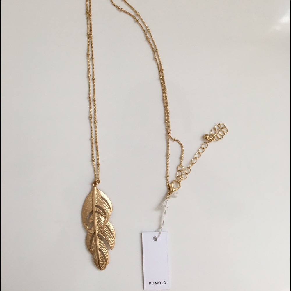 Gold Feather Necklace