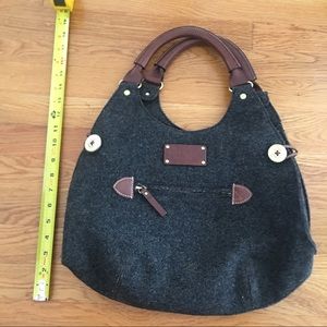 Kate Spade Grey Felt and Leather Handbag