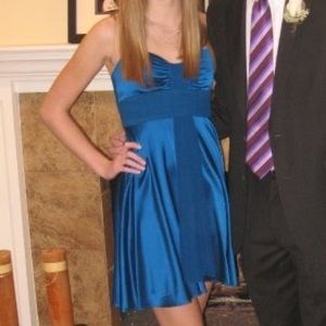 Aidan Mattox Blue Silk Dress