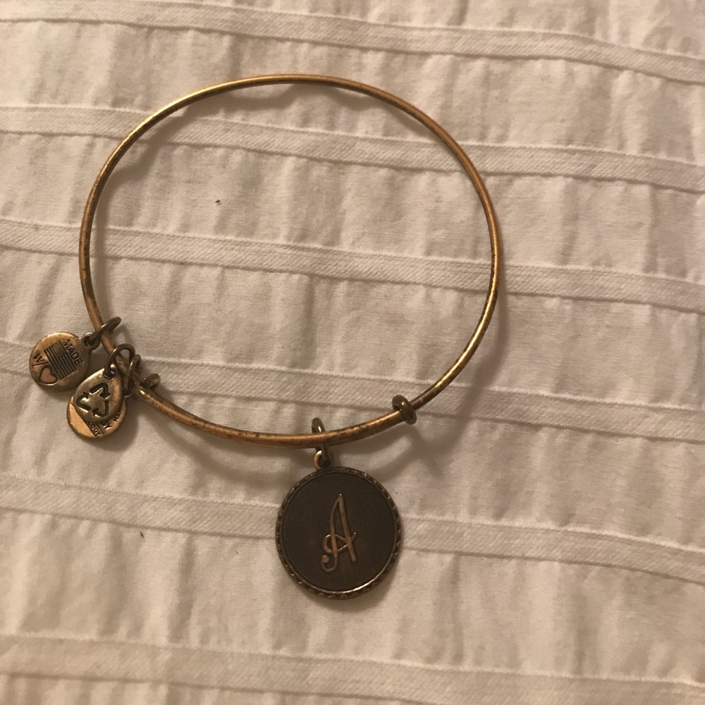 Alex and Ani - gold letter A charm bracelet