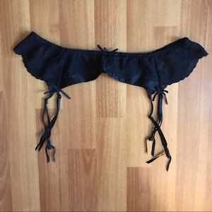 Black Satin & Lace Garter Belt