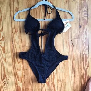 NWT Black One Piece Swim