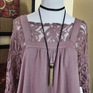 💰Gold & Silver Long Tassel Crystal Necklace