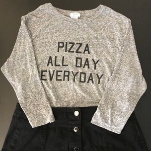 "Pizza All Day EveryDay" 3/4 length tee