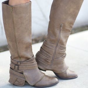 Not Rated Taupe Big Spender Harness Riding Boot