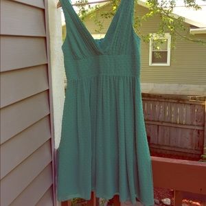 J. Crew Marlow Swiss dot green dress