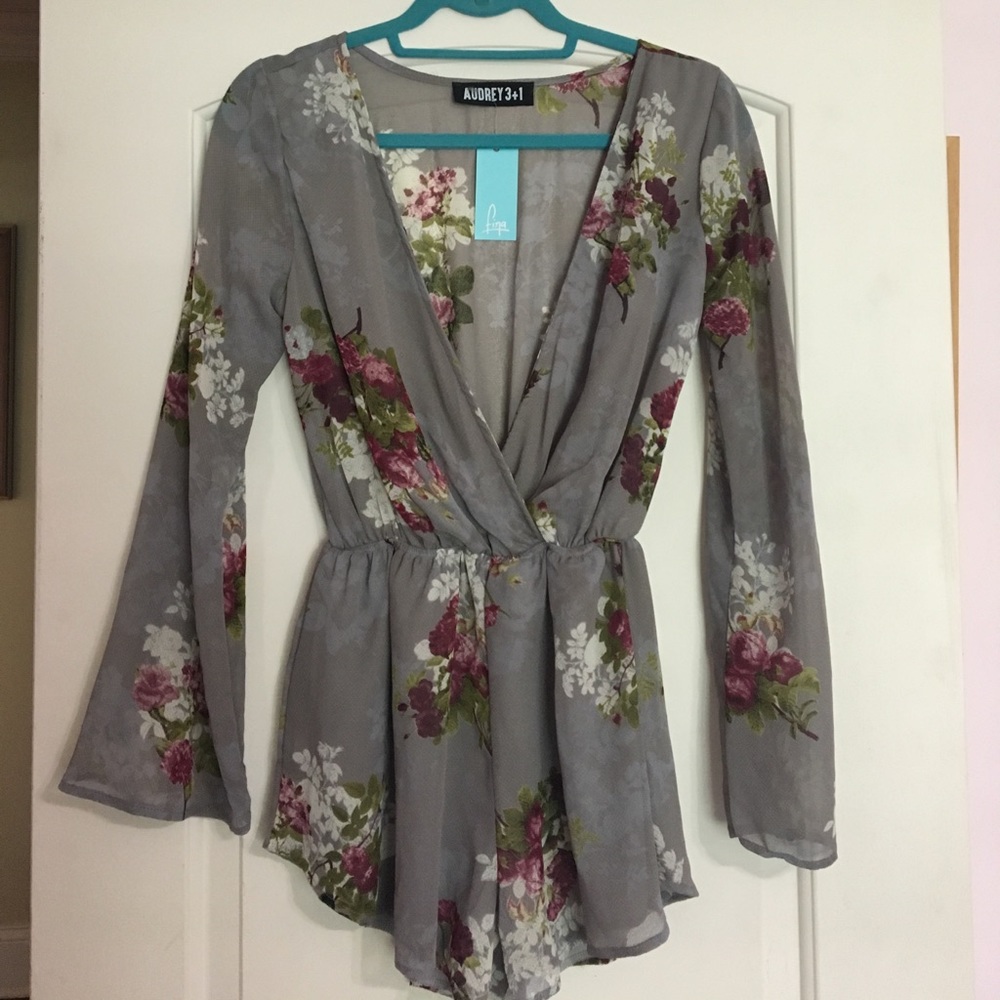 New with tags purple floral romper