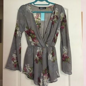 New with tags purple floral romper