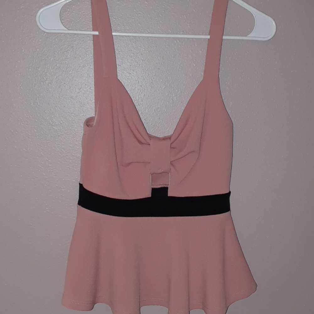 Pink & black spaghetti strap top