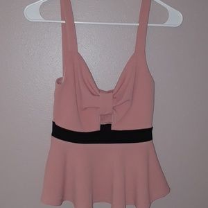 Pink & black spaghetti strap top