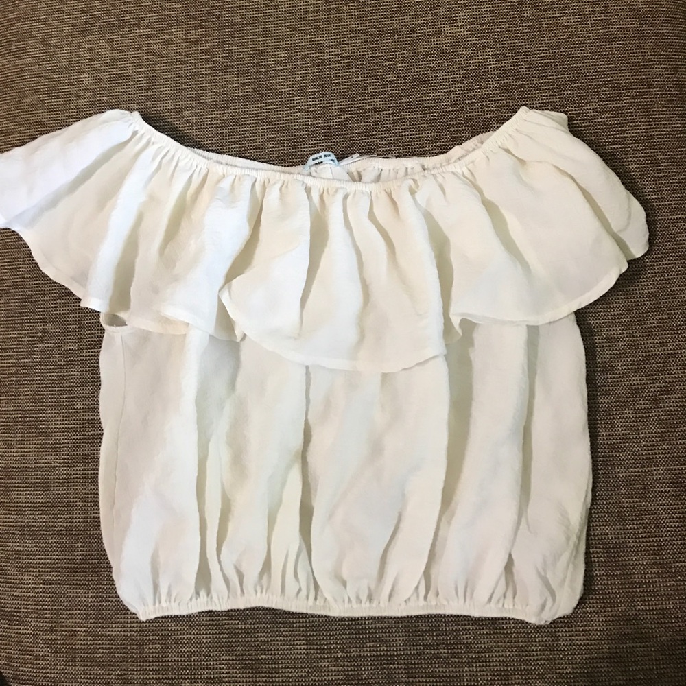 Cream off the shoulder top