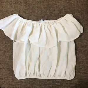 Cream off the shoulder top