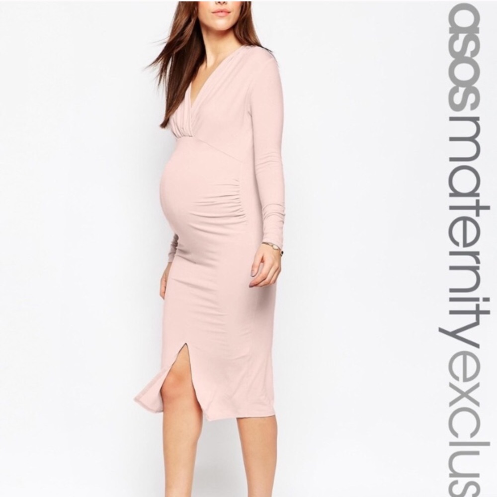 Pink maternity dress