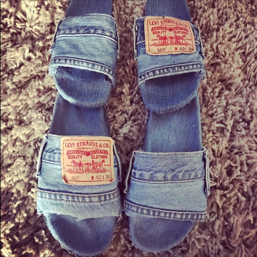Custom made Levi's sandals. All sizes.
