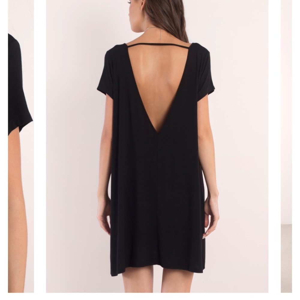 Open Back Black Shift Dress