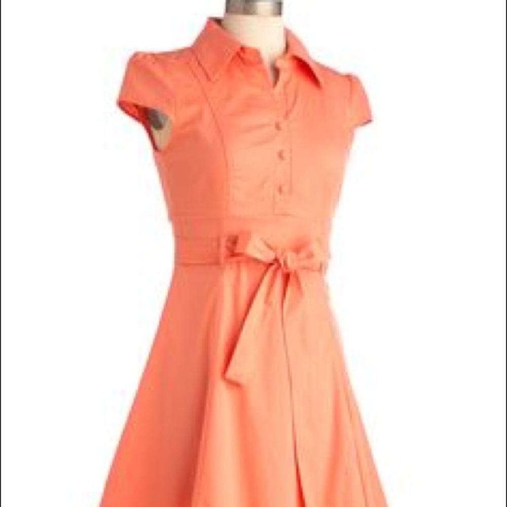Modcloth soda fountain dress - peach
