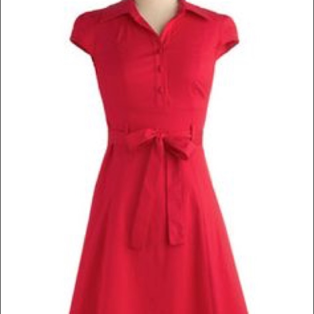 Modcloth soda fountain dress - red