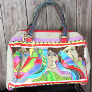 Laurel Burch Purse Tote Canvas Bag Colorful Birds