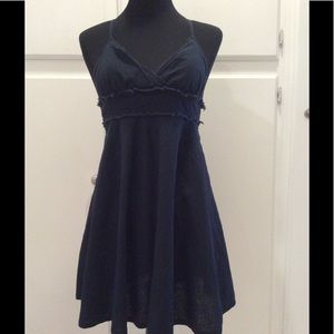 Free People navy blue linen/cotton dress