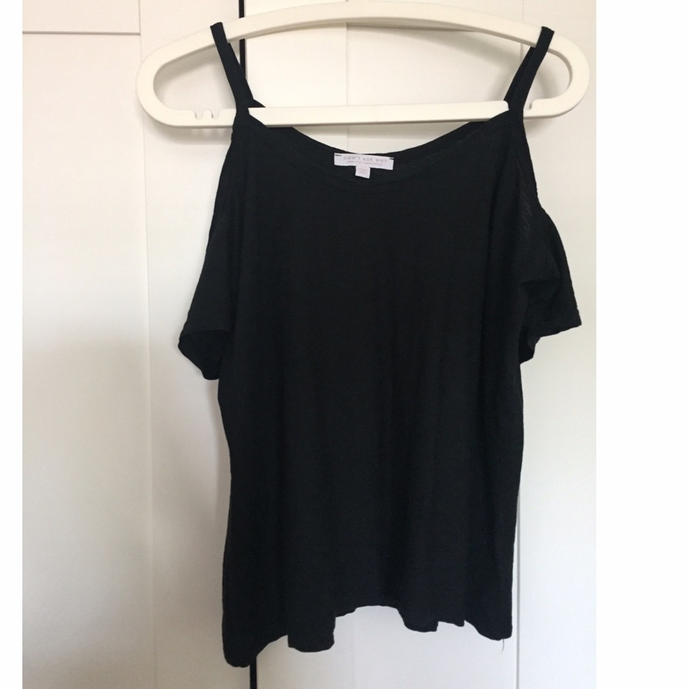 AE Black Cold Shoulder Top