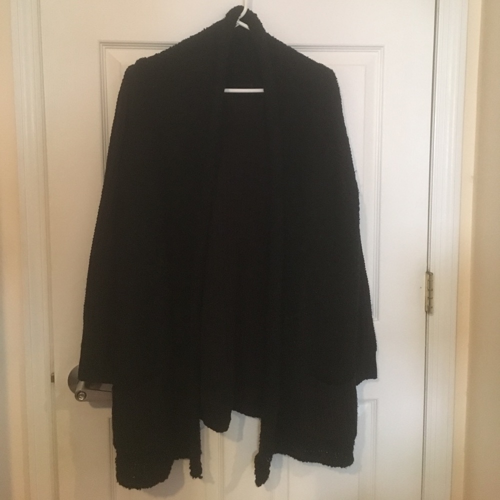 Cozy Fuzzy Black Cardi Sweater