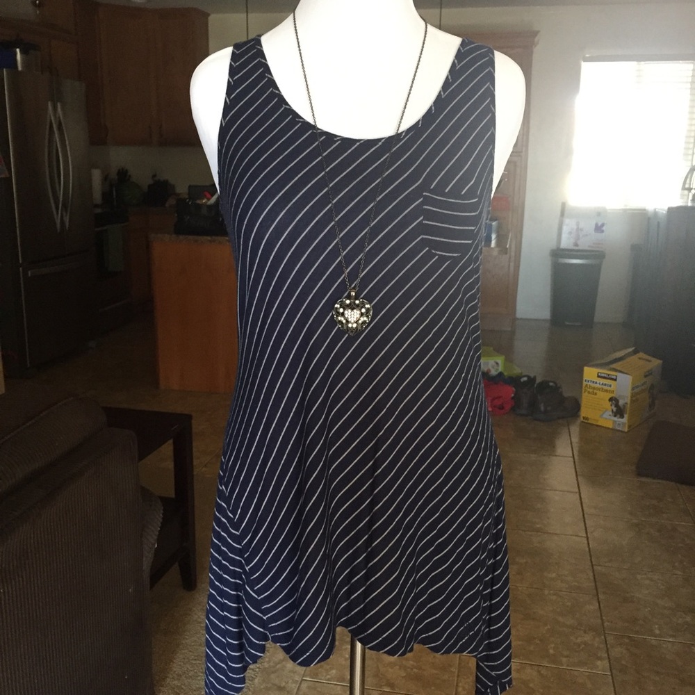 Navy and grey top