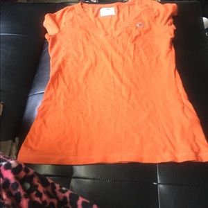 orange hollister v-neck