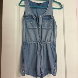 Chambray pocket detail romper