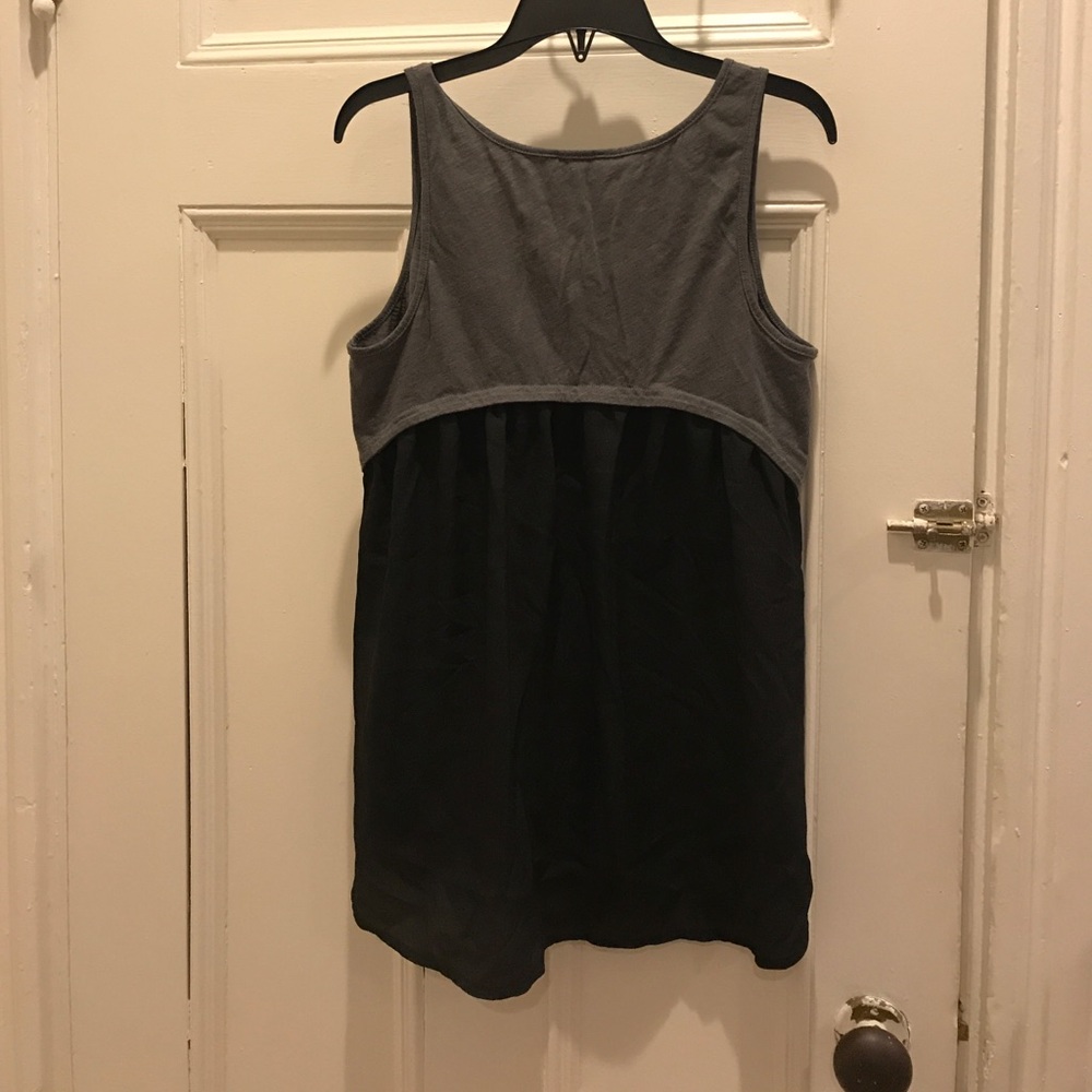 Express Gray Flowy Back Tank