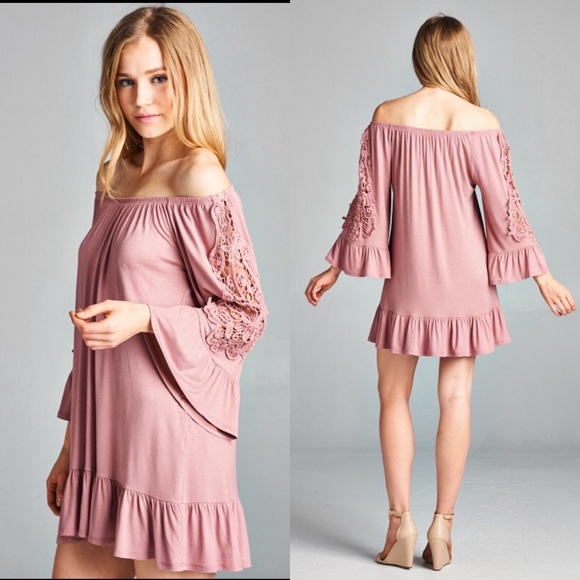 ✨Final✨Emerald Color Bell Sleeve Dress - Picture 3 of 4