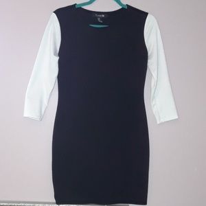 Black and white long sleeve dress