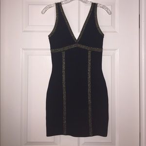 Guess banded, black and gold dress!