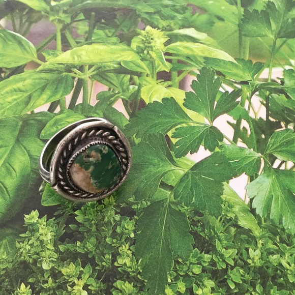 Manasseh turquoise native made ring, antique, 6 - Picture 2 of 4