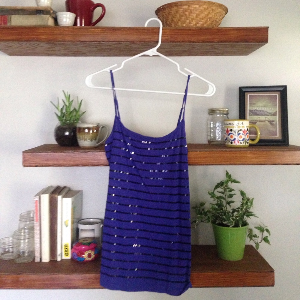 Loft Purple Sequin Tank