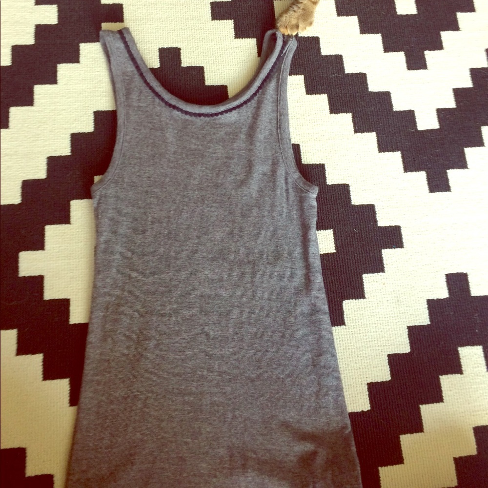 LOFT striped pom trimmed tank