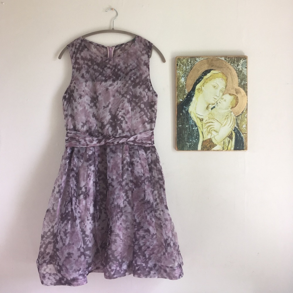 💜Silk Dress in Grey and Lavender