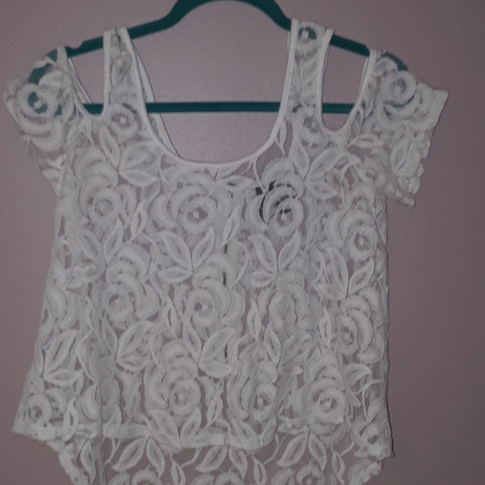 White floral lace top