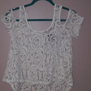 White floral lace top