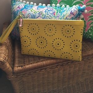 Yellow oversized laser cut wristlet!