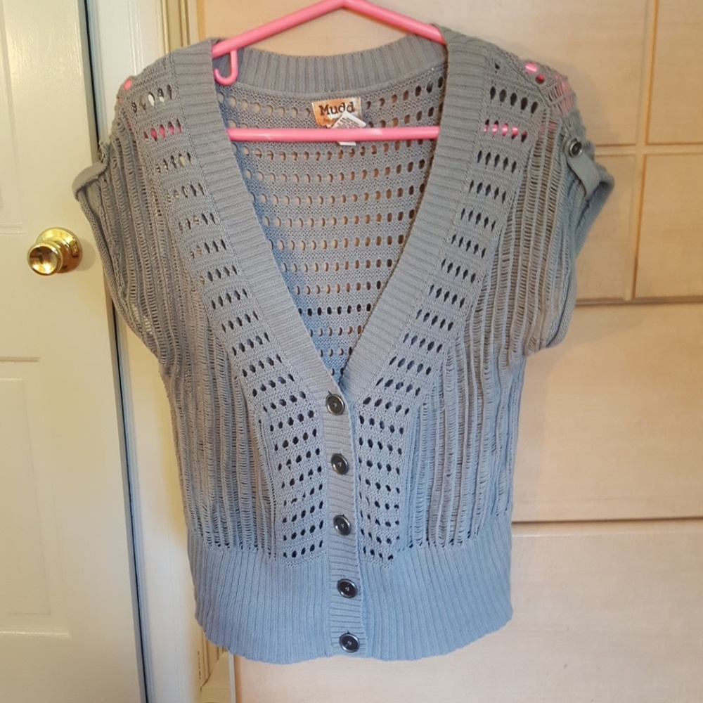 Short sleeve crochet sweater